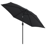 Garden Parasol with Metal Pole 300 cm Black