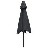 Garden Parasol with Metal Pole 300 cm Black - Top-Down View