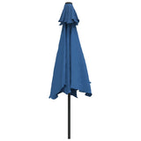 Garden Parasol with Metal Pole 300 cm Azure - Top-Down View