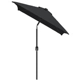 Garden Parasol with Metal Pole 300x200 cm Black - Side View