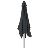 Garden Parasol with Metal Pole 300x200 cm Black - Top-Down View