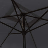 Garden Parasol with Metal Pole 300x200 cm Black - Close-Up Angle