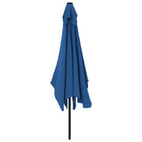 Garden Parasol with Metal Pole 300x200 cm Azure - Top-Down View