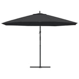 Cantilever Garden Parasol with Aluminium Pole 350 cm Black - 45-Degree Angle