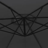 Cantilever Garden Parasol with Aluminium Pole 350 cm Black - Close-Up Angle