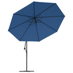 Cantilever Garden Parasol with Steel Pole 350 cm Blue