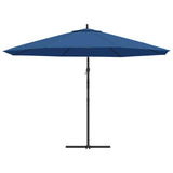 Cantilever Garden Parasol with Aluminium Pole 350 cm Blue - 45-Degree Angle