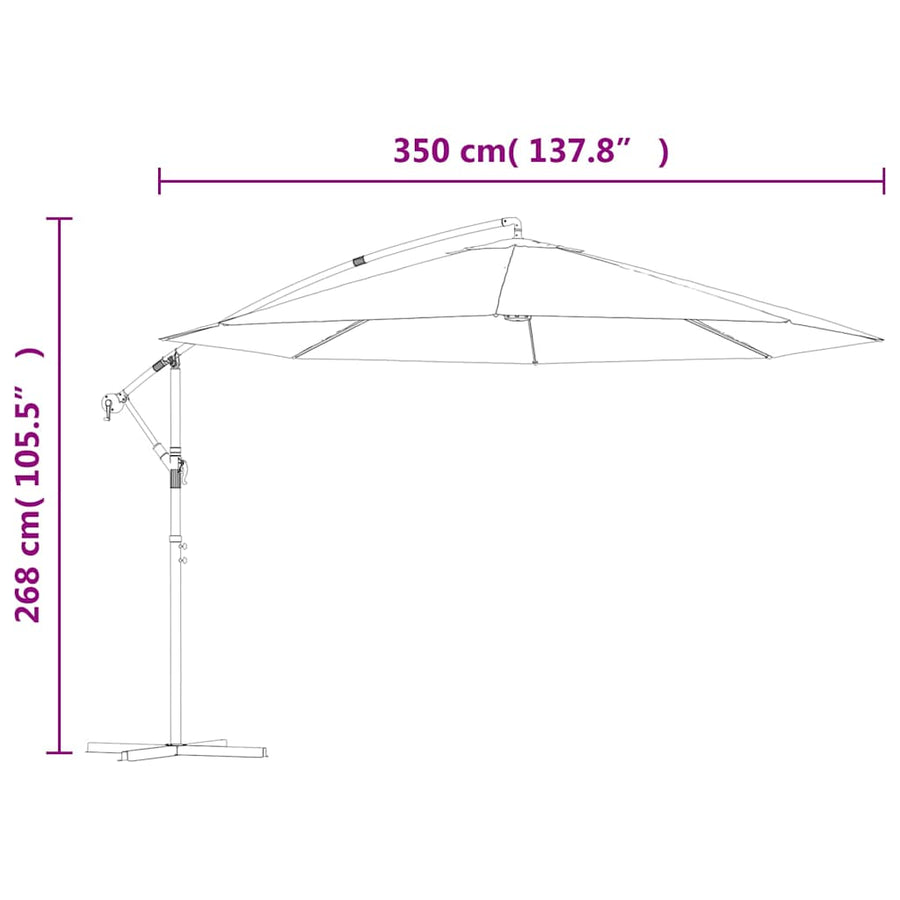 Cantilever Garden Parasol with Steel Pole 350 cm Blue