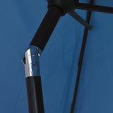 Garden Parasol with LED Lights and Steel Pole 300 cm Azure - Low Angle