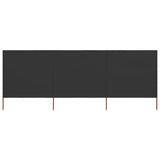 3-panel Wind Screen Fabric 400x80 cm Anthracite