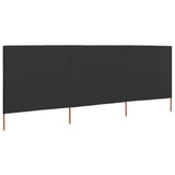 3-panel Wind Screen Fabric 400x80 cm Anthracite - Front View