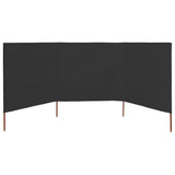3-panel Wind Screen Fabric 400x80 cm Anthracite - Side View