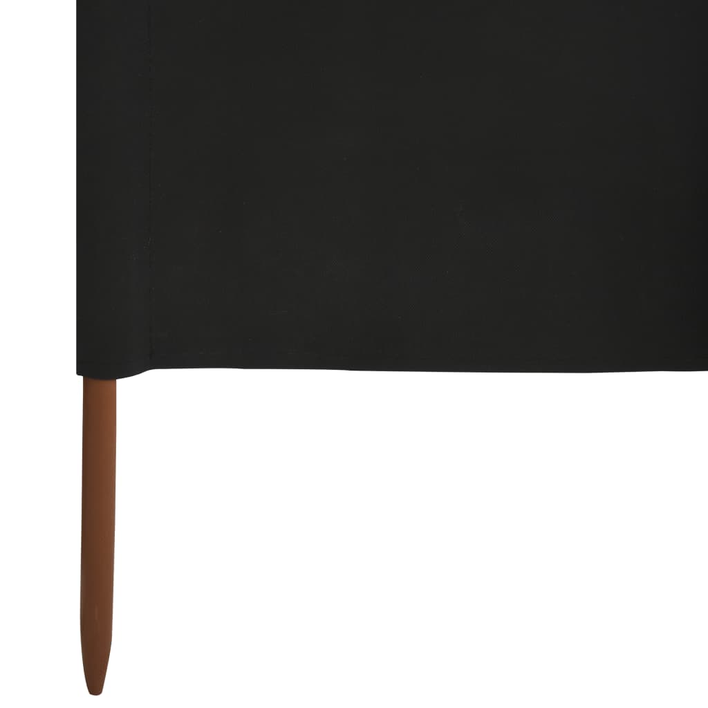 3-panel Wind Screen Fabric 400x120 cm Black