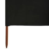 3-panel Wind Screen Fabric 400x120 cm Black - 45-Degree Angle