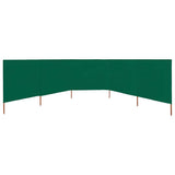 5-panel Wind Screen Fabric 600x80 cm Green - Side View