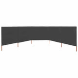 5-panel Wind Screen Fabric 600x80 cm Anthracite - Side View