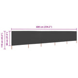 5-panel Wind Screen Fabric 600x80 cm Anthracite
