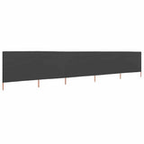 5-panel Wind Screen Fabric 600x120 cm Anthracite - Front View