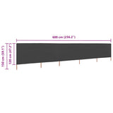 5-panel Wind Screen Fabric 600x120 cm Anthracite - Rear View