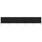5-panel Wind Screen Fabric 600x120 cm Black