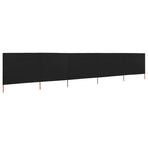 5-panel Wind Screen Fabric 600x120 cm Black