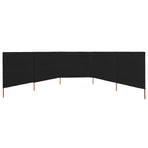 5-panel Wind Screen Fabric 600x120 cm Black