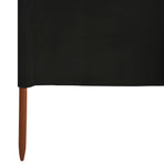 5-panel Wind Screen Fabric 600x120 cm Black