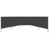 5-panel Wind Screen Fabric 600x160 cm Anthracite