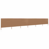 6-panel Wind Screen Fabric 800x120 cm Taupe - Front View