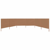 6-panel Wind Screen Fabric 800x120 cm Taupe - Side View