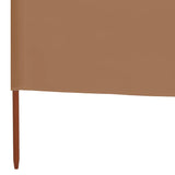 6-panel Wind Screen Fabric 800x120 cm Taupe - 45-Degree Angle