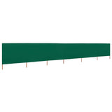 6-panel Wind Screen Fabric 800x160 cm Green - Front View