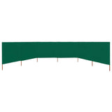 6-panel Wind Screen Fabric 800x160 cm Green - Side View