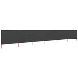6-panel Wind Screen Fabric 800x160 cm Anthracite - Front View