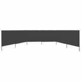 6-panel Wind Screen Fabric 800x160 cm Anthracite - Side View