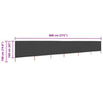 6-panel Wind Screen Fabric 800x160 cm Anthracite