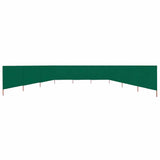 9-panel Wind Screen Fabric 1200x120 cm Green - Side View
