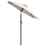 Garden Parasol Sand White 200x224 cm Aluminium - Side View