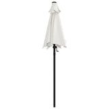 Garden Parasol Sand White 200x224 cm Aluminium - Top-Down View