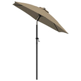 Garden Parasol Taupe 200x224 cm Aluminium - Side View