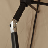 Garden Parasol Taupe 200x224 cm Aluminium - Rear View