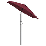 Parasol Burgundy 200x224 cm Aluminium - Side View