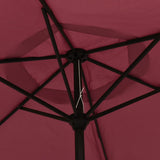 Parasol Burgundy 200x224 cm Aluminium - 45-Degree Angle