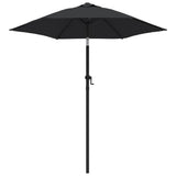 Garden Parasol Black 200x224 cm Aluminium - Front View