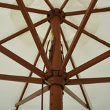 Garden Parasol with Wooden Pole 330 cm Sand White