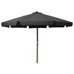 Garden Parasol with Wooden Pole 330 cm Anthracite