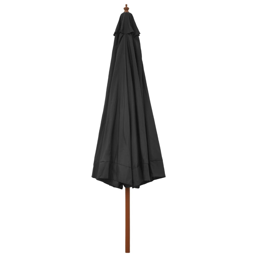 Garden Parasol with Wooden Pole 330 cm Anthracite