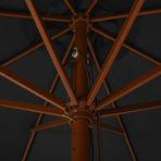 Garden Parasol with Wooden Pole 330 cm Anthracite