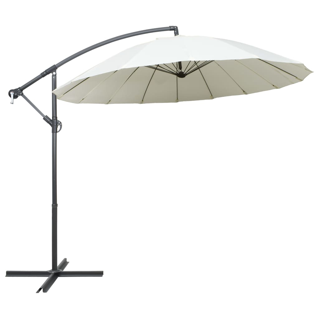 Hanging Garden Parasol White 3 m Aluminium Pole