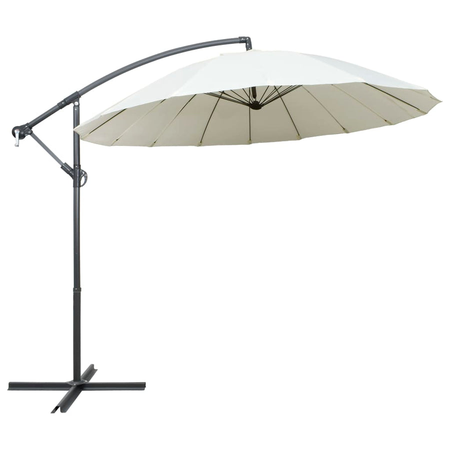 Hanging Garden Parasol White 3 m Aluminium Pole